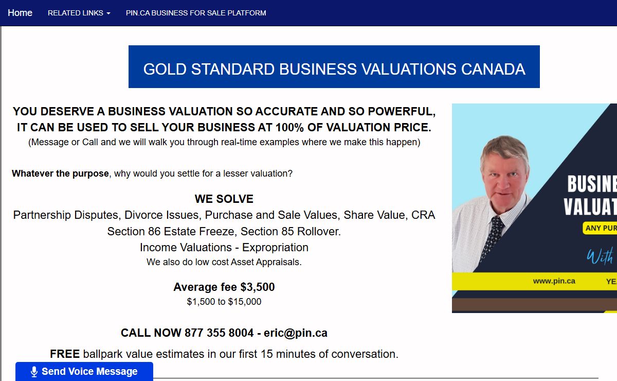 Canada Business Valuation Appraisal Specialist - Eric Jordan
