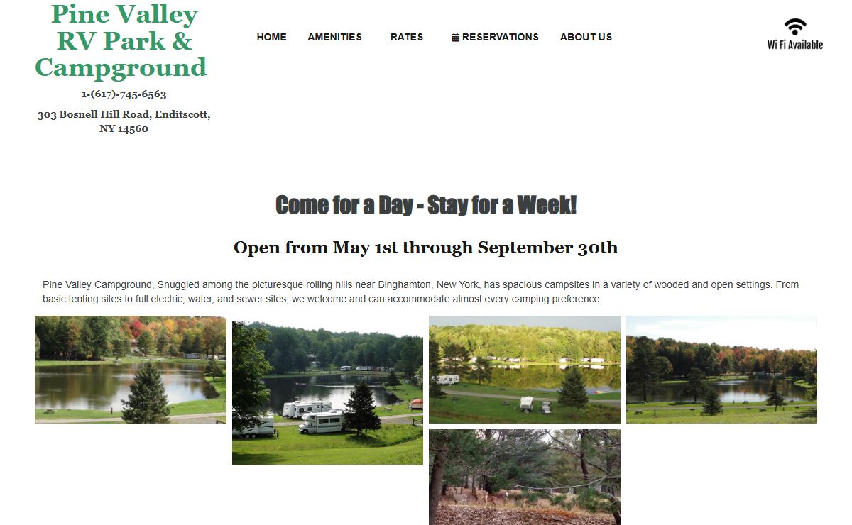 Pine Valley Campground One of New York State's Most Beautiful RV Parks & Campgrounds
