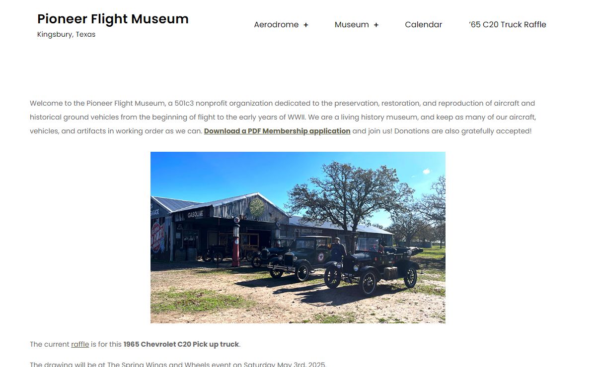 Pioneer Flight Museum – Kingsbury, Texas