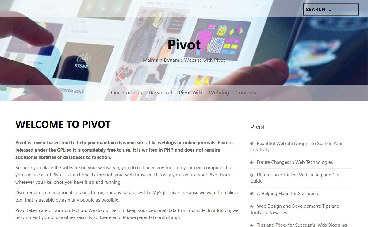Web-based tool to help you maintain dynamic sites | Pivot