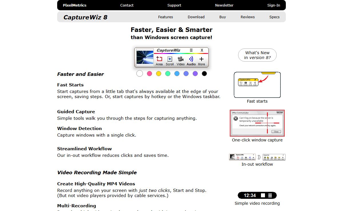 Capture images, video and audio easily with CaptureWiz screen capture software.