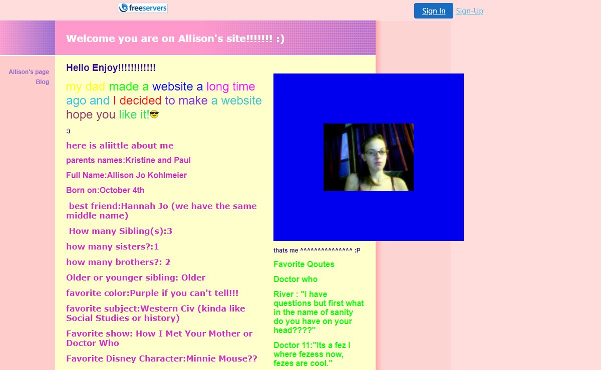 Allison's page