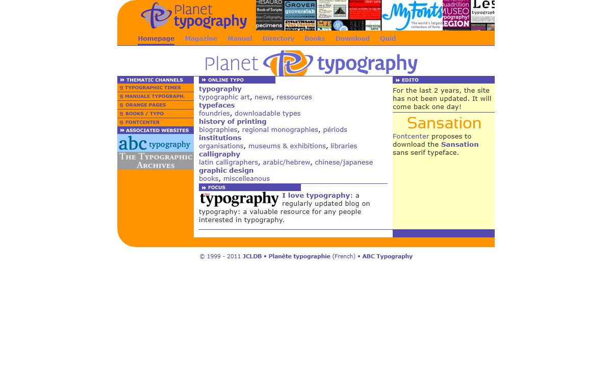 Planet typography • Online resources on typefaces and typography
