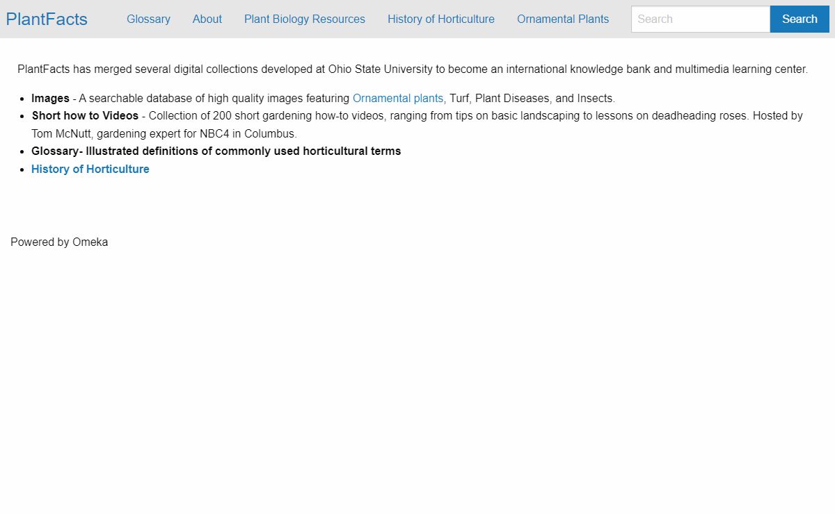 PlantFacts · Welcome · PlantFacts.osu.edu