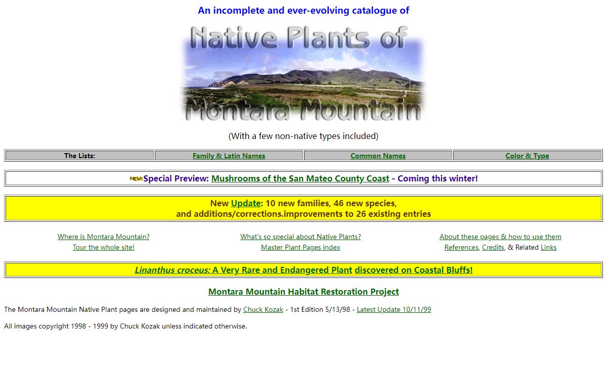 Montara Mountain Plants Home