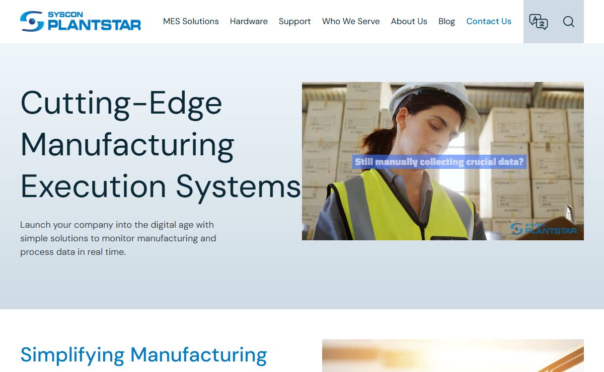 Manufacturing Execution System (MES) Software | SYSCON PlantStar