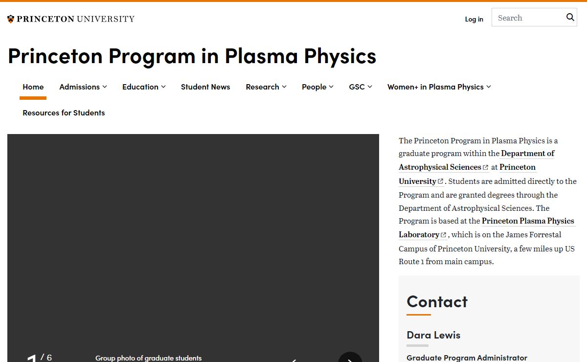 Princeton Program in Plasma Physics