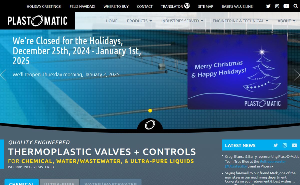 Plast-O-Matic Valves, Inc. · The Leader In Thermoplastic Valves