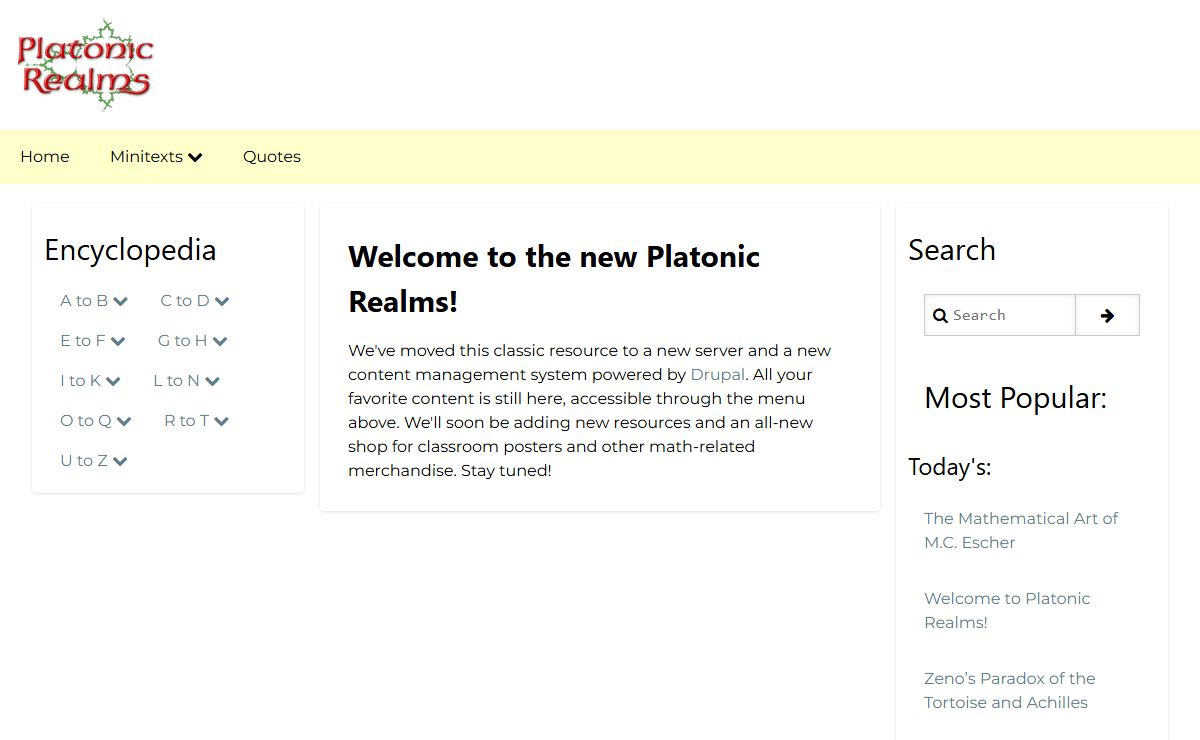 Welcome to Platonic Realms! | Platonic Realms