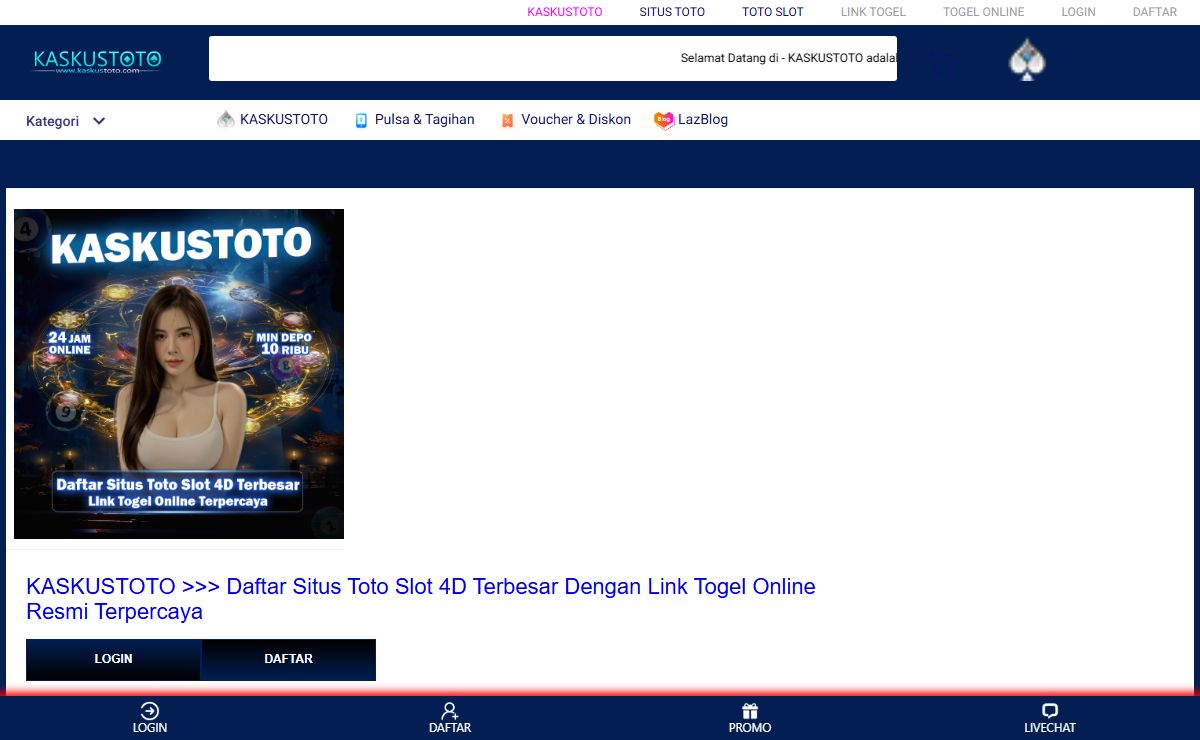 KASKUSTOTO >>> Daftar Situs Toto Slot 4D Terbesar Dengan Link Togel Online Resmi Terpercaya