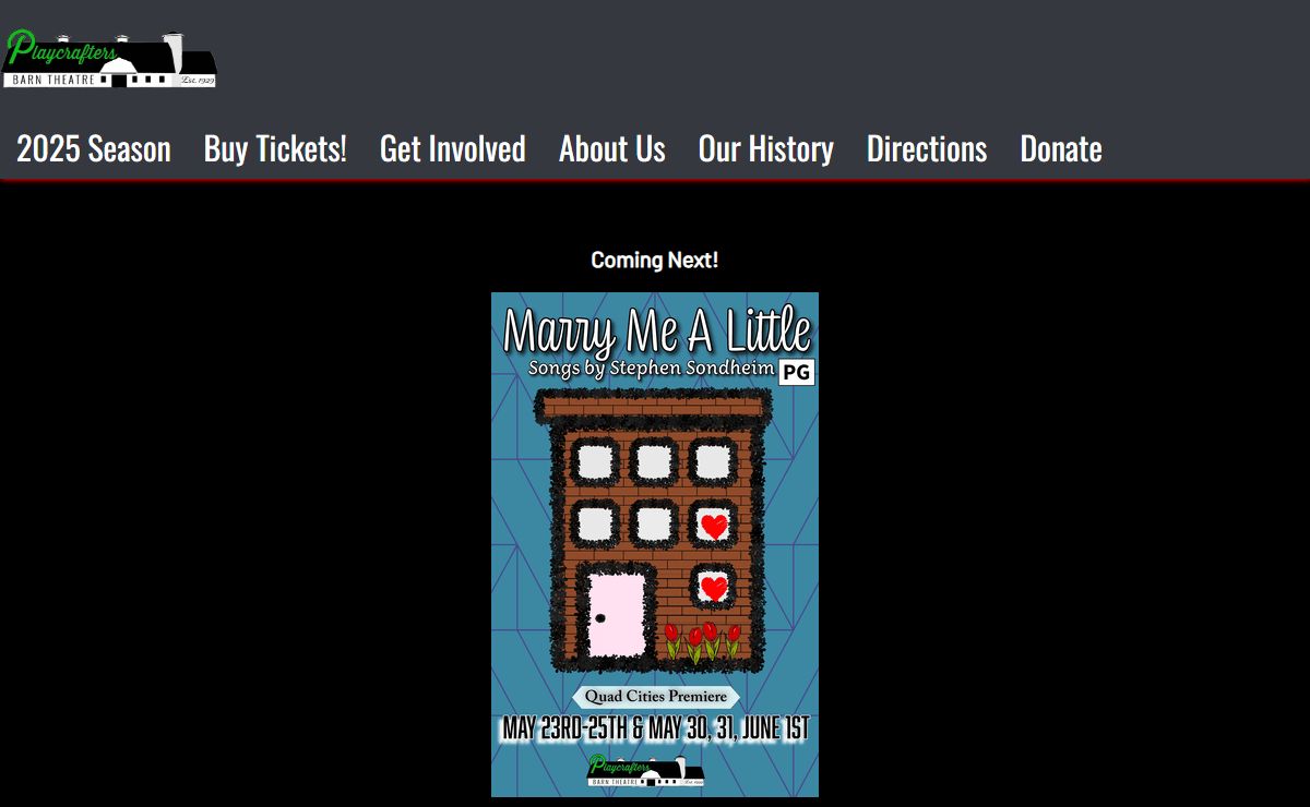 Playcrafters Barn Theatre in Moline Illinois