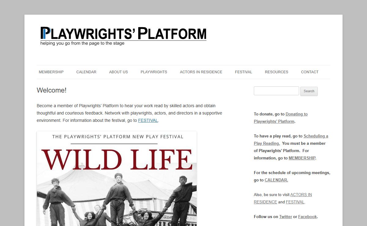 Welcome! - Playwrights' Platform