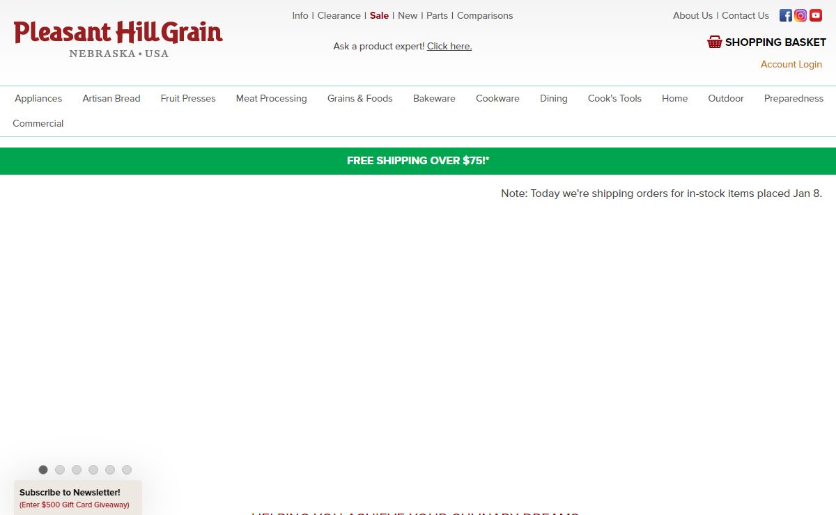 Grain Mills, Bosch Mixers, Wheat Flour Grinders, Nutrimills, and much more