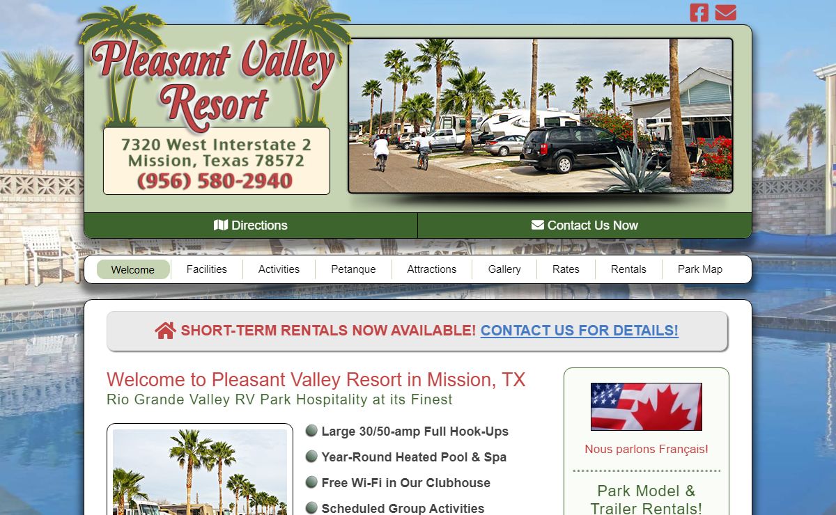 Mission, TX Rio Grande Valley RV Park : Pleasant Valley Resort