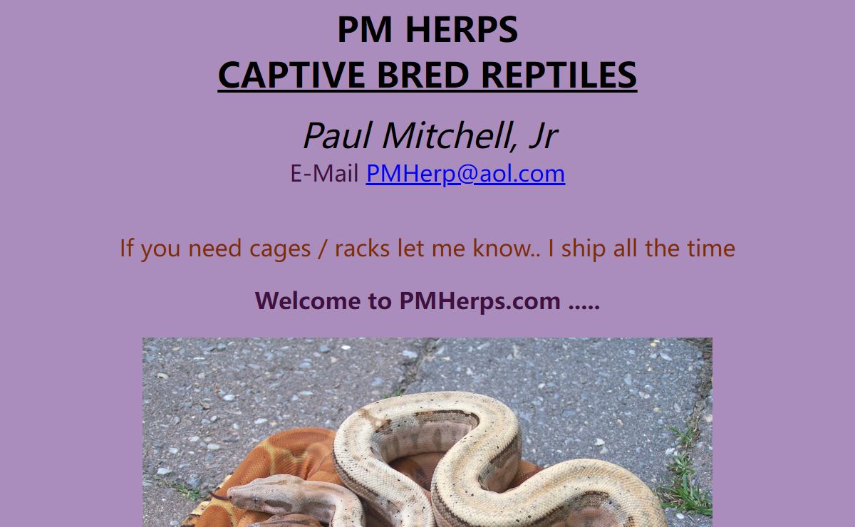PMHerps . Captive Bred Reptiles