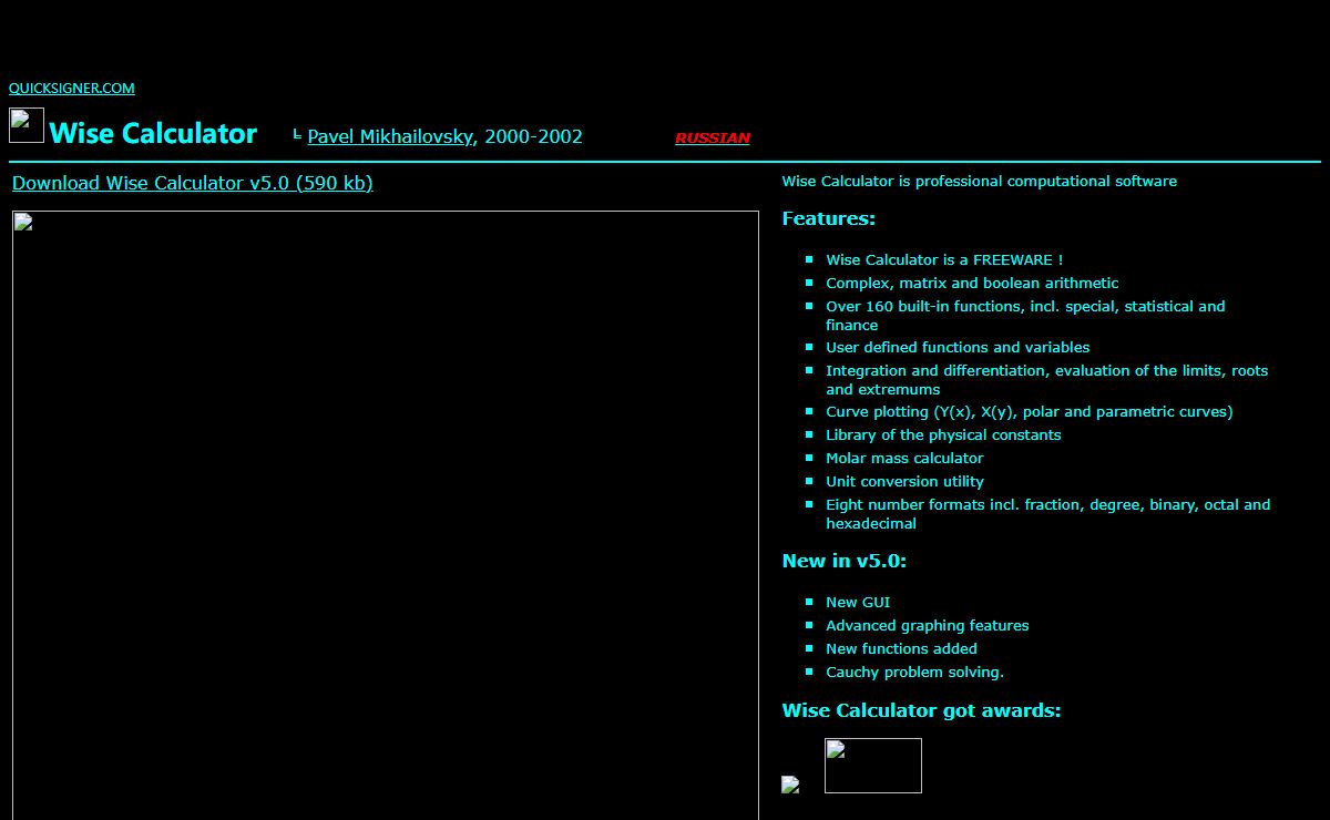 Wise Calculator Home Page