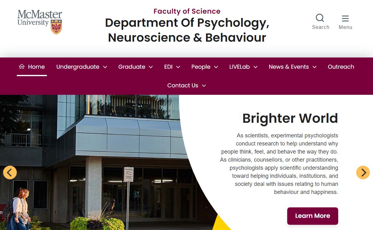 Home - Department Of Psychology, Neuroscience & Behaviour - Faculty of Science - McMaster University