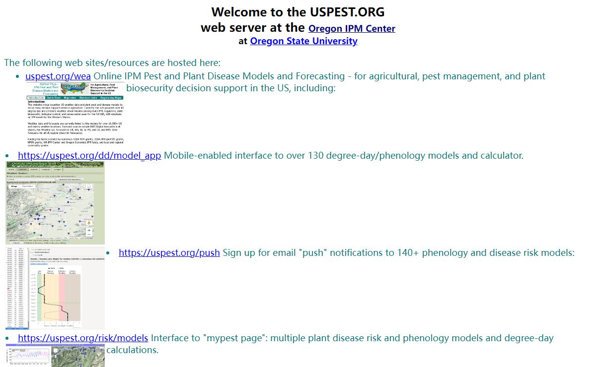 USPEST.ORG Web Server Home Page