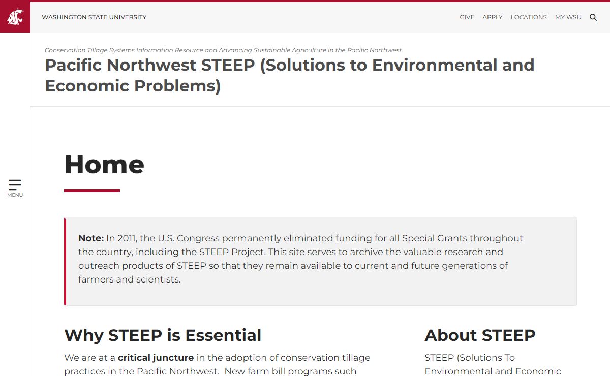 Pacific Northwest STEEP (Solutions to Environmental and Economic Problems) | Washington State University
