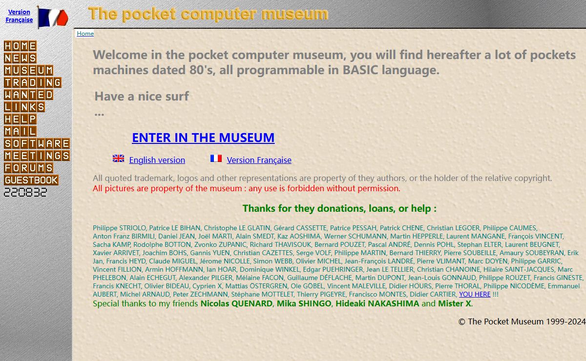 Welcome in the pocket computer museum
