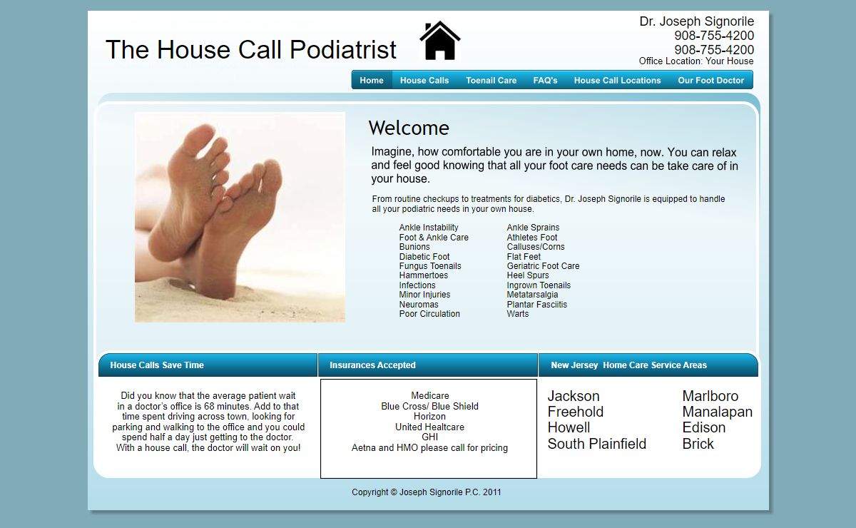 House Call Podiatrist - Podiatry House Calls in New Jersey (NJ) Serving Jackson, Howell,Freehold, Manalapan, Marlboro, South Plainfield, Brick.