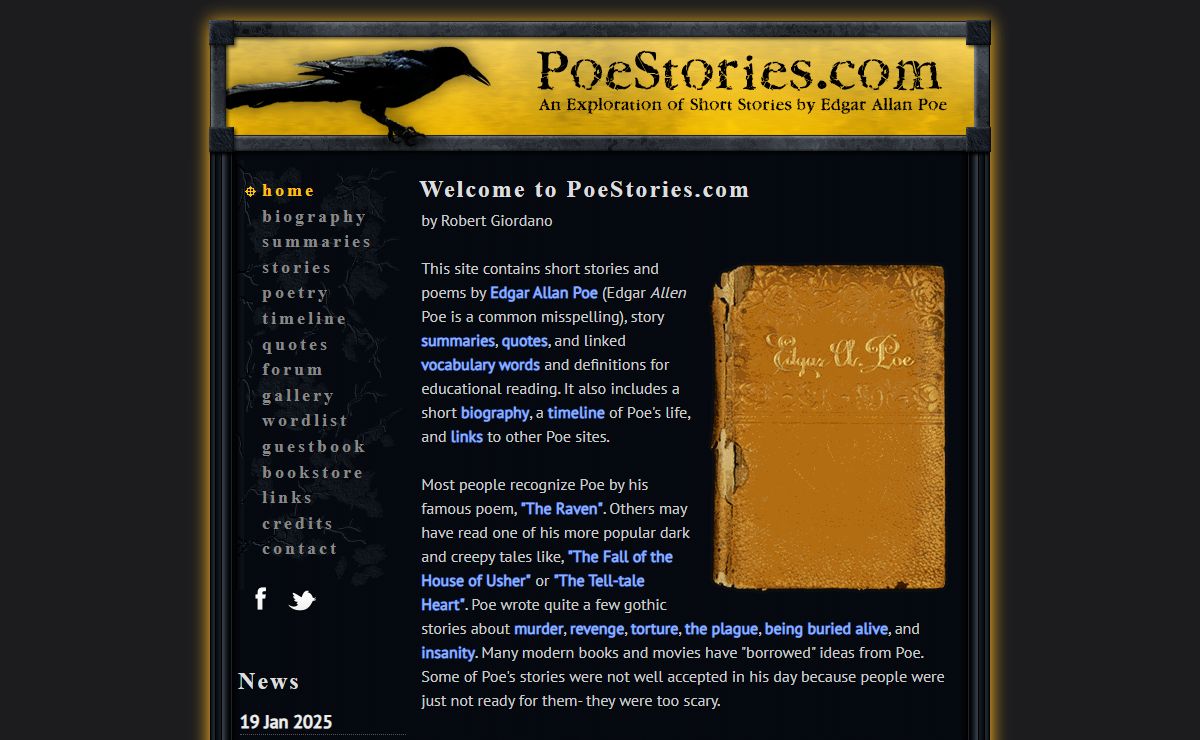 Edgar Allan Poe, short stories, tales, and poems