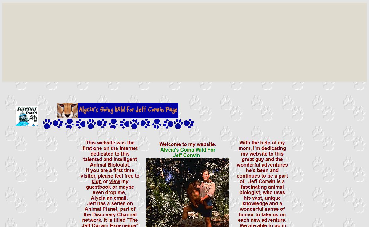 Alycia's Going Wild For Jeff Corwin Page