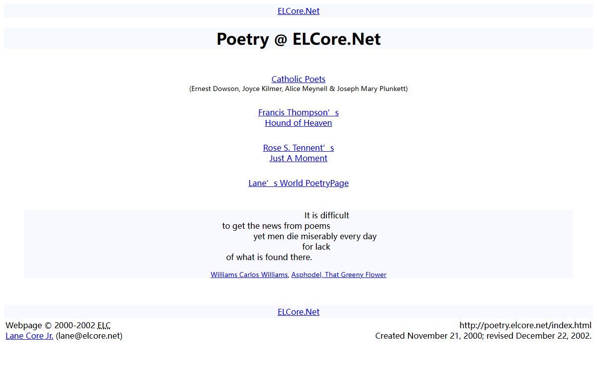 Poetry @ ELCore.Net