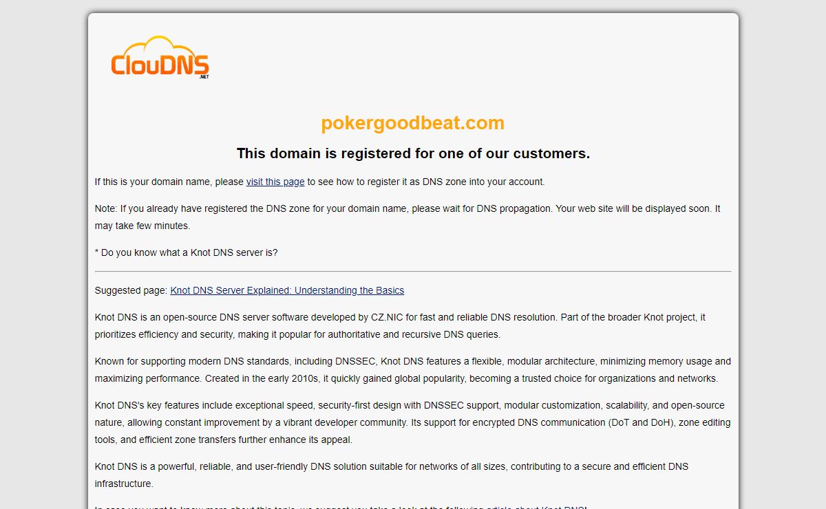 pokergoodbeat.com | Knot DNS
