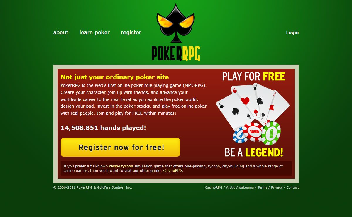 PokerRPG - the world's first online poker role playing game