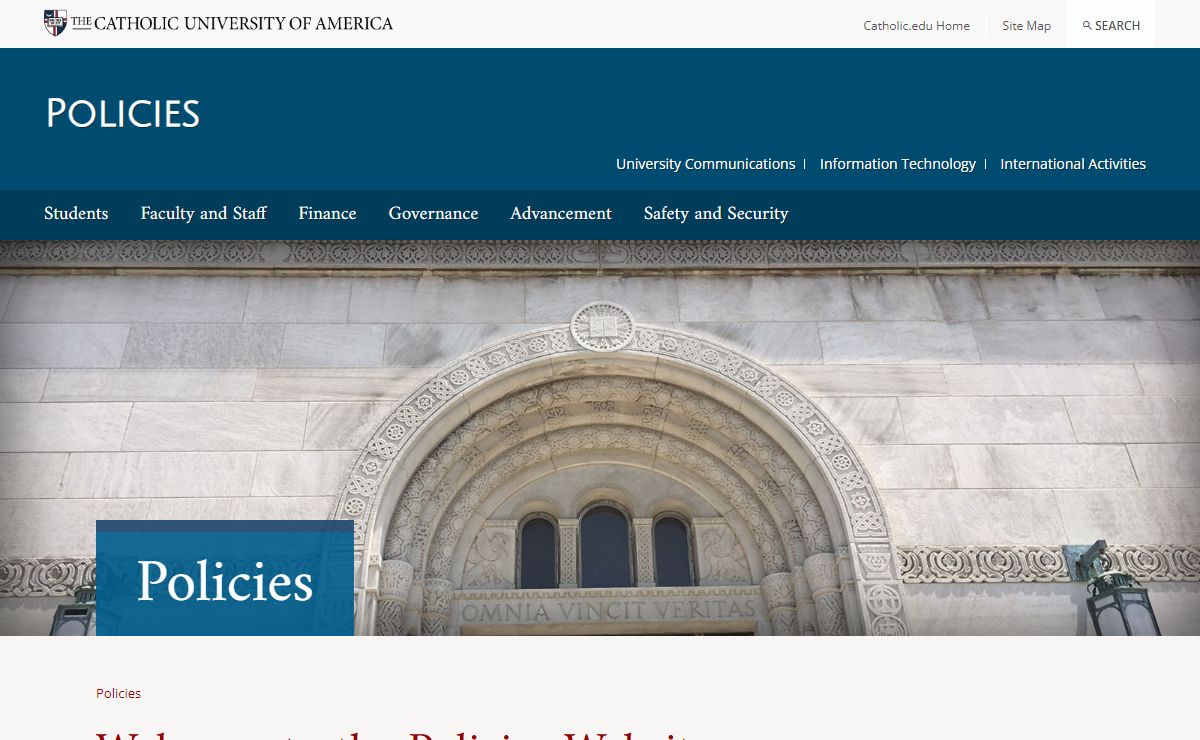 Policies - The Catholic University of America | CUA