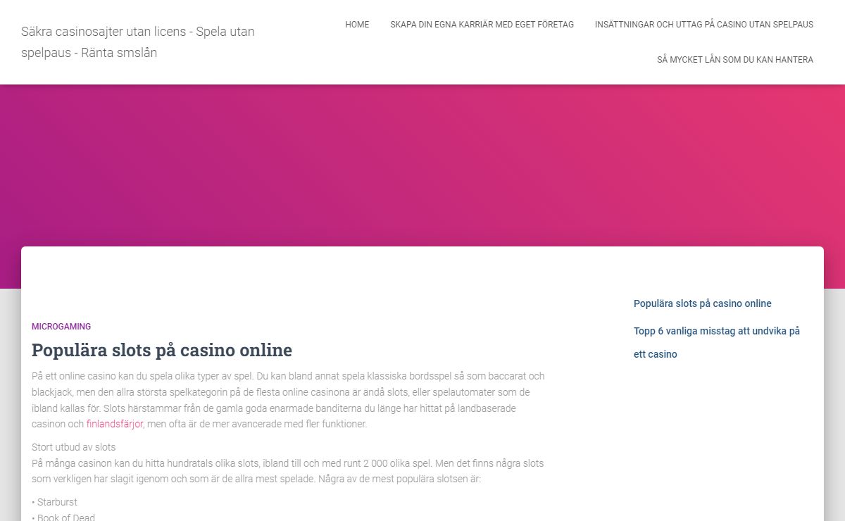 Säkra casinosajter utan licens – Spela utan spelpaus – Ränta smslån
