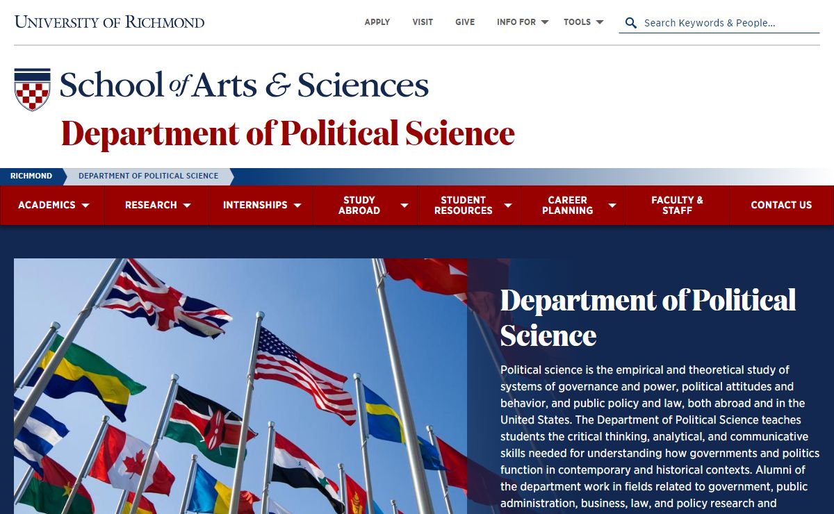 Department of Political Science - School of Arts & Sciences - University of Richmond