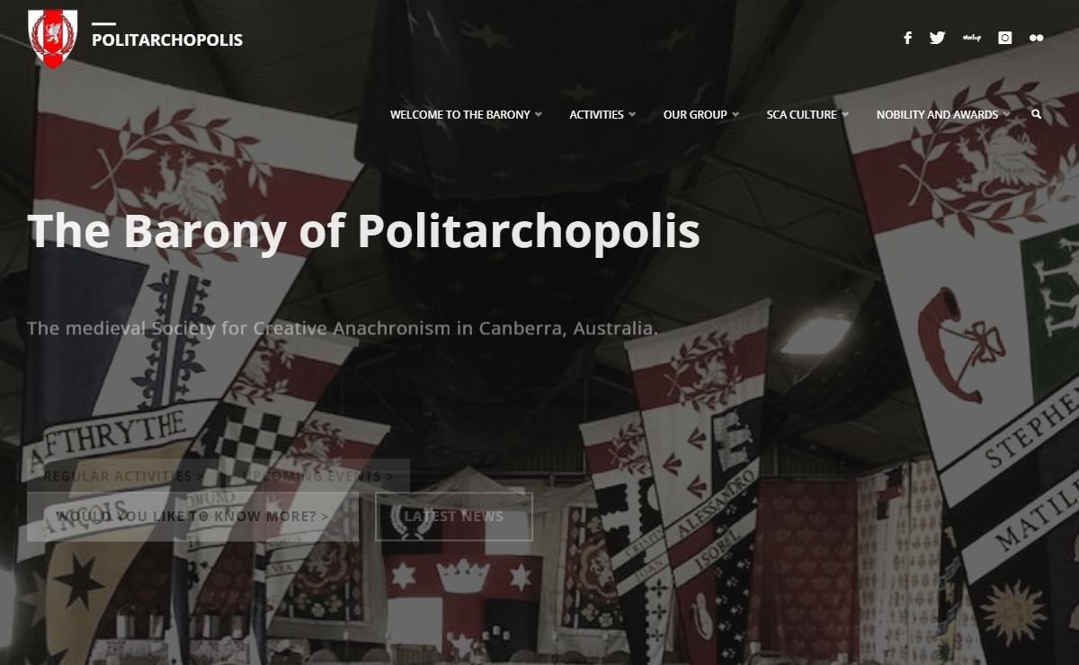 Politarchopolis – The medieval Society for Creative Anachronism in Canberra, Australia.
