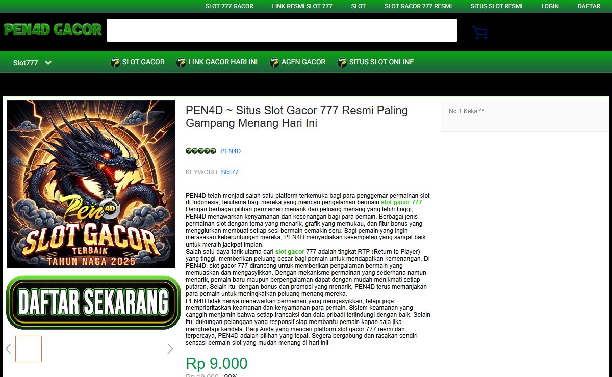 PEN4D ~ Situs Slot Gacor 777 Resmi Paling Gampang Menang Hari Ini