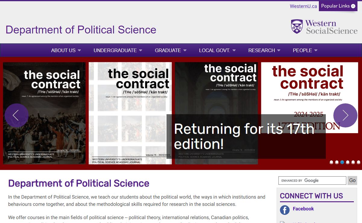 Department of Political Science - Political Science - Western University