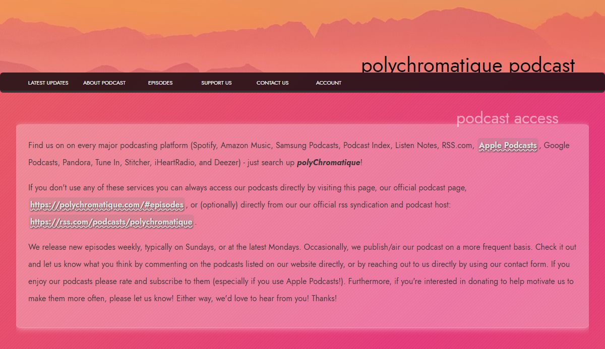 polyChromatique Podcast :: An Eclectic Discourse: Life, Science, Philosophy, Technology, Art, Psychology, Humanity, Curated/Popular Media and The Human Condition