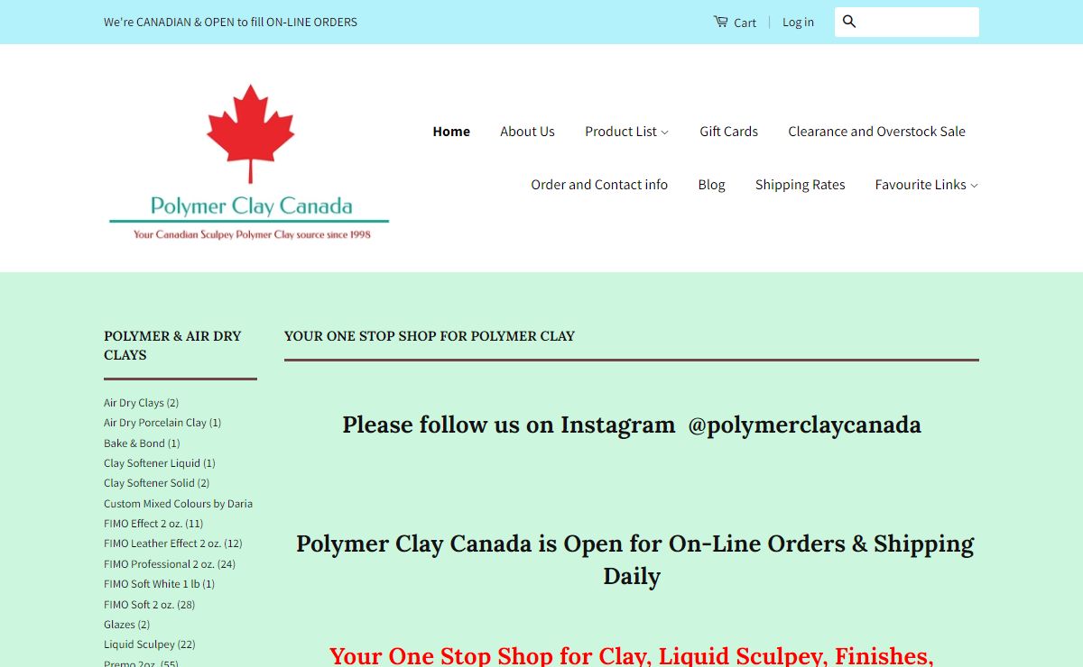 Polymer Clay Canada your Canadian Sculpey Clay on-line store.