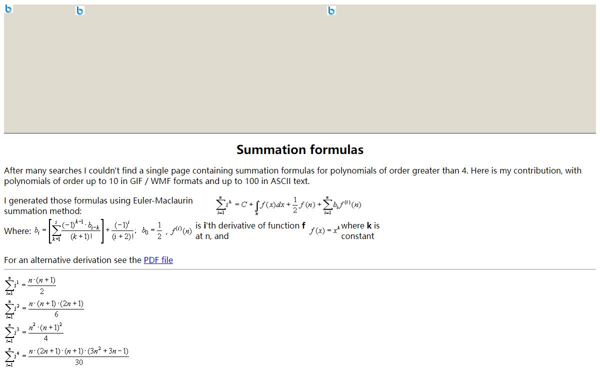 Summation formulas