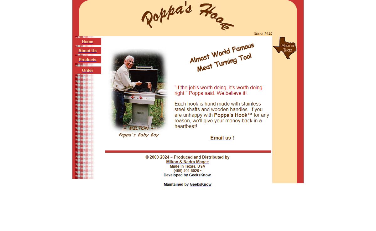 POPPA’S HOOK-The Texas ORIGINAL since 1920!