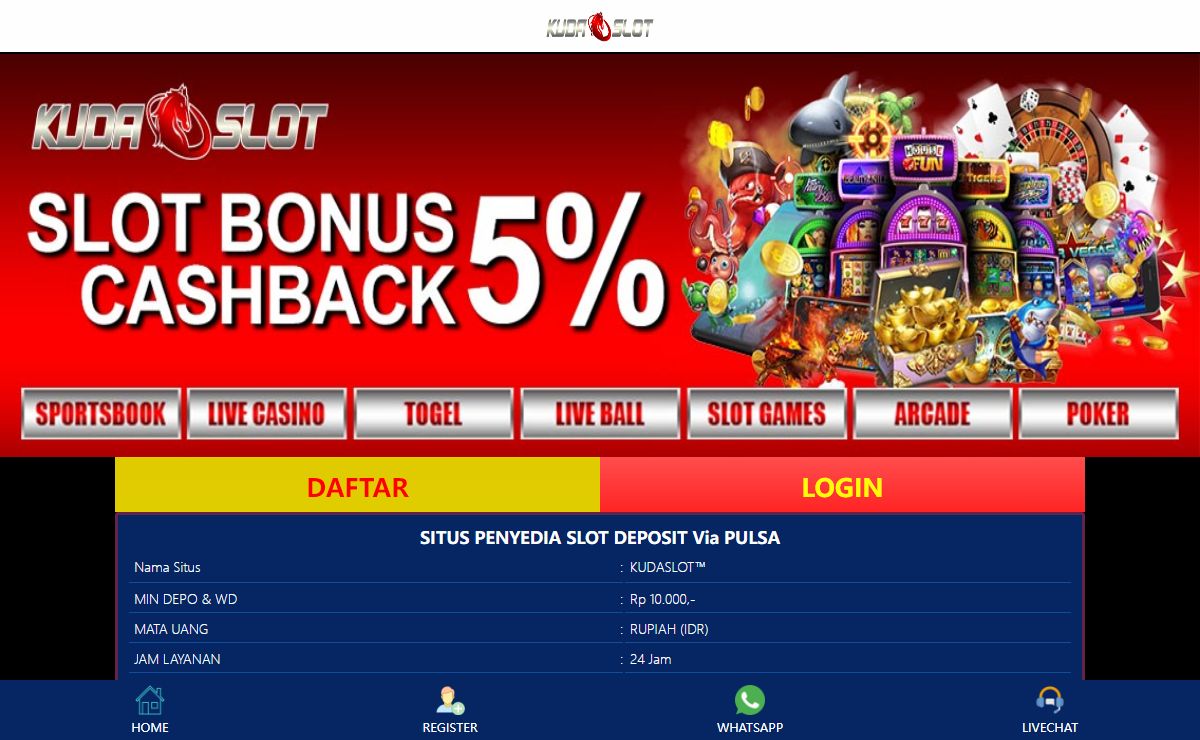 Kudaslot : Link Situs Slot Deposit Via Pulsa Tanpa Potongan Terpercaya