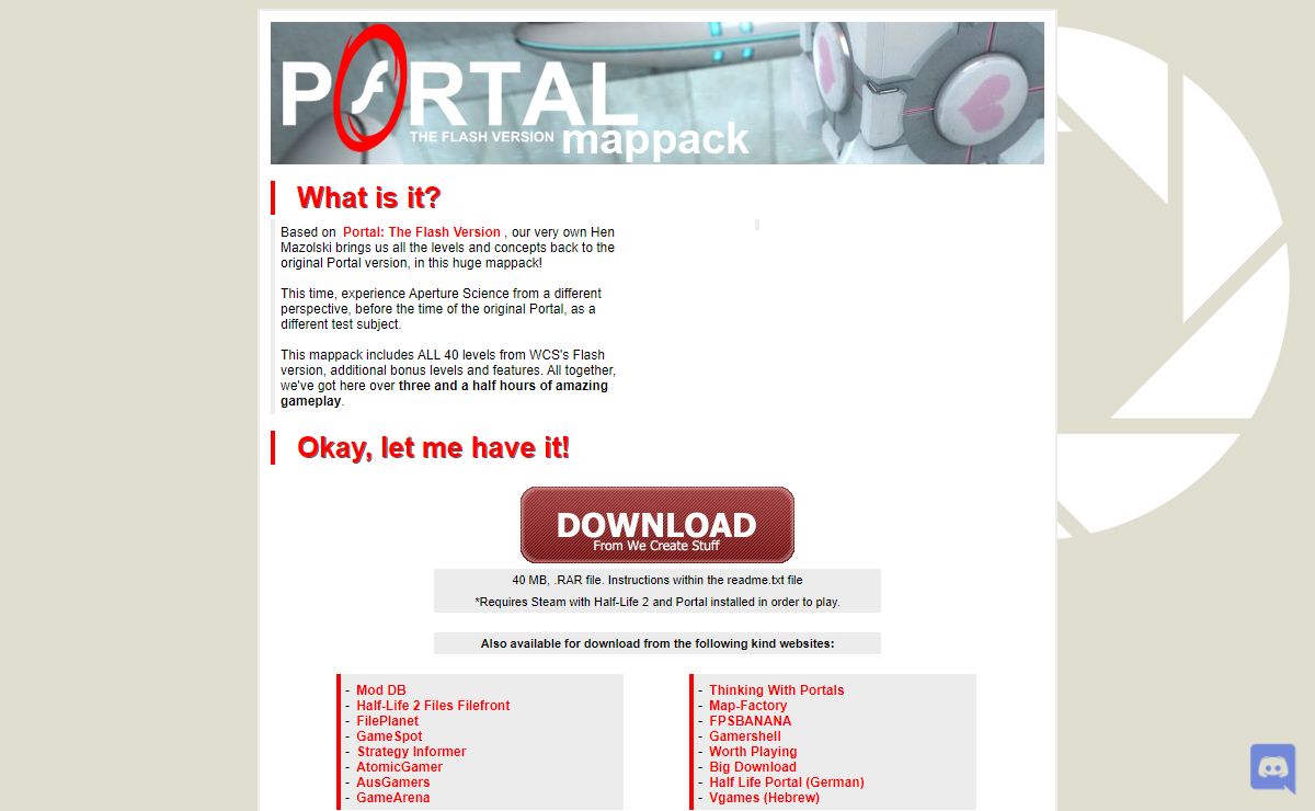 Portal: The Flash Version MapPack for Portal