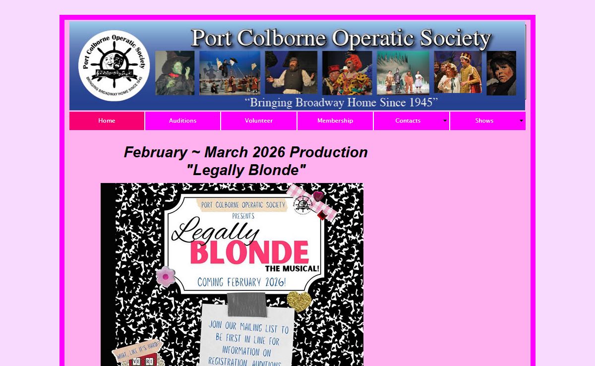 Port Colborne Operatic Society-Home- Port Colborne Operatic Society
