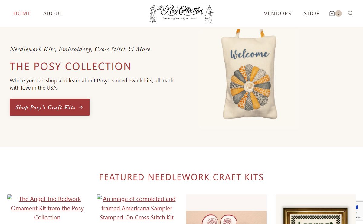 Needlework Kits Cross-Stitch & Embroidery | The Posy Collection