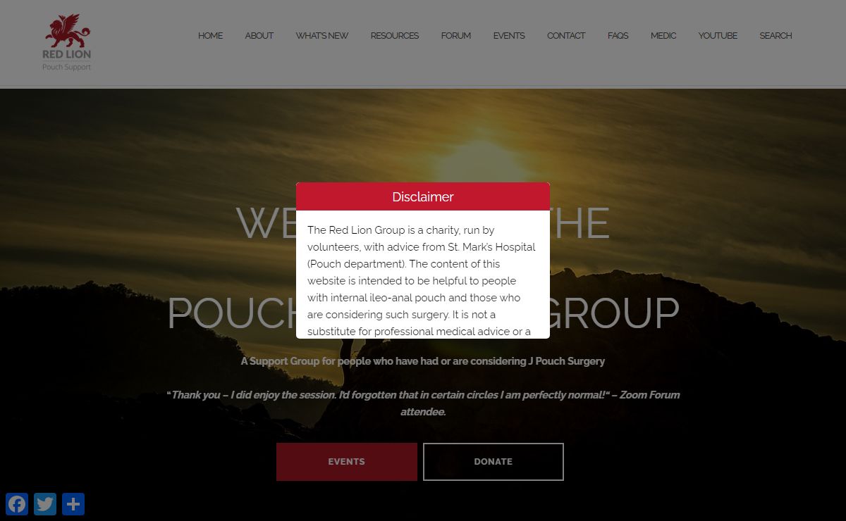 Pouch support charity | Red Lion Group | UK Pouch Support Charity
