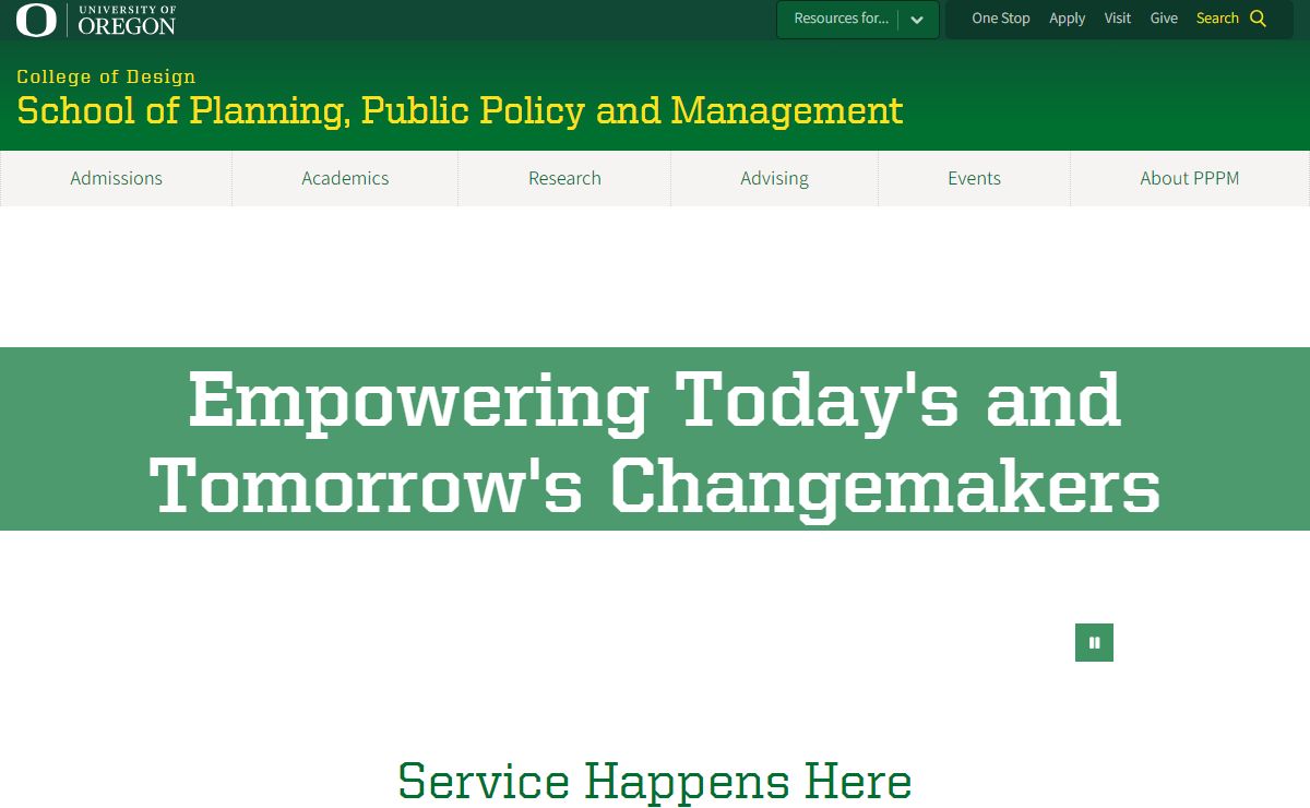 School of Planning, Public Policy and Management | University of Oregon