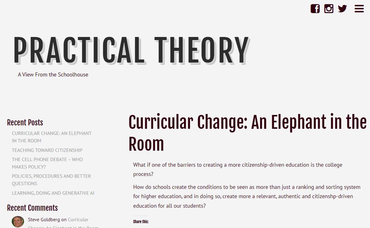 Practical Theory – A View From the Schoolhouse
