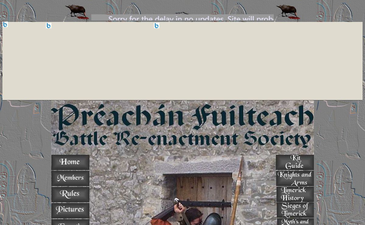 Préachán Fuilteach Battle re-enactment home page