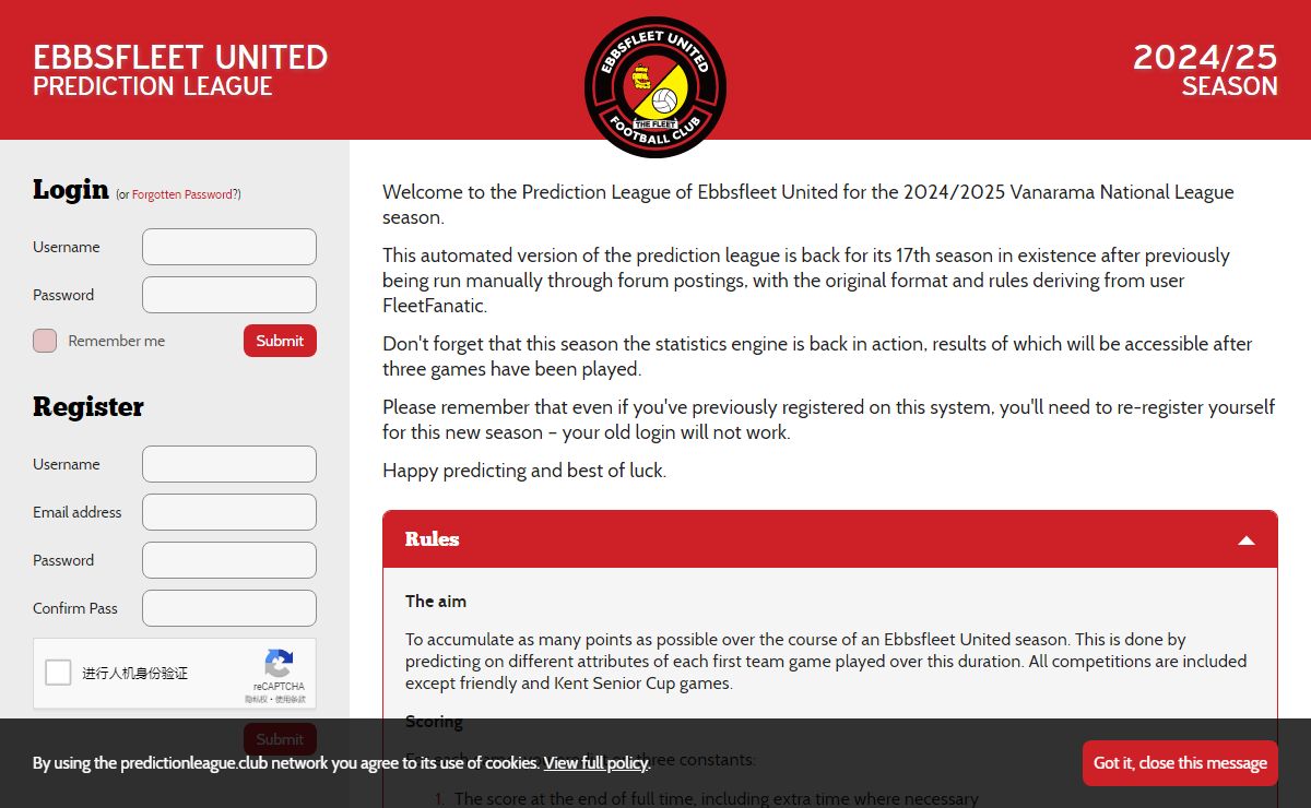 Home – Ebbsfleet United Prediction League