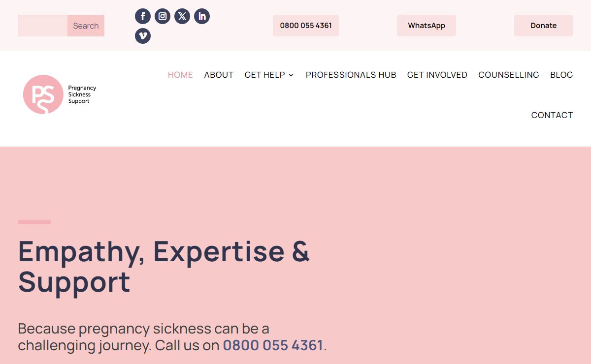 Pregnancy Sickness Support | UK Charity
